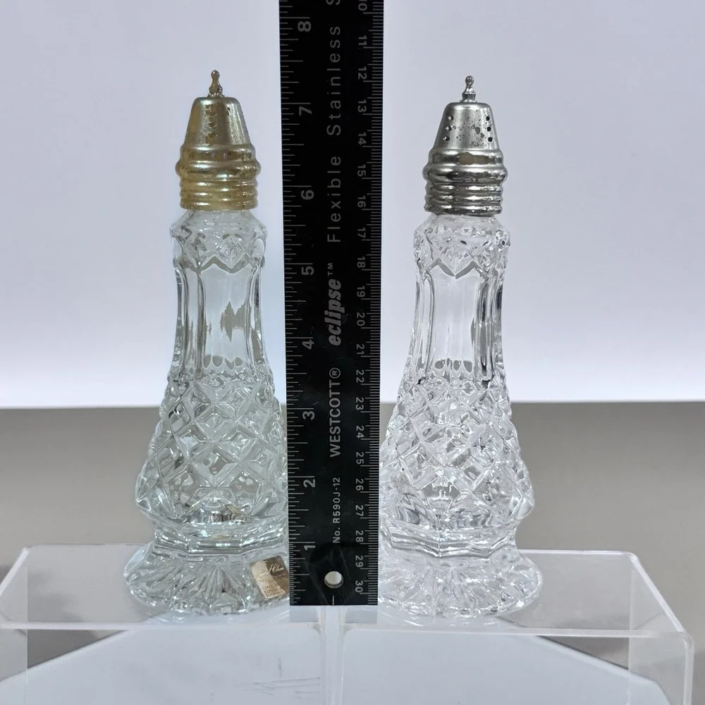 Crystal Clear Czech Republic Essex Salt & Pepper Shaker‎ Set Approx 8